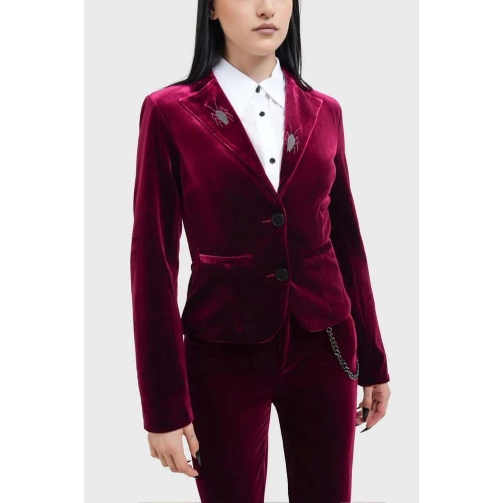Killstar Recently Deceased Shrunken Blazer Red Velvet Beetle XXL